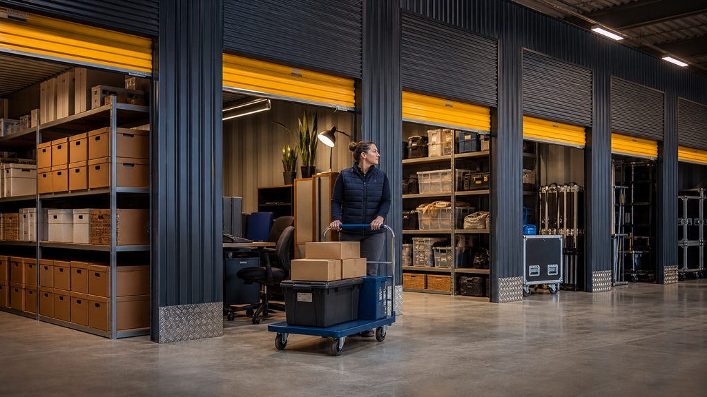 Centre de stockage professionnel avec plusieurs usages organisés